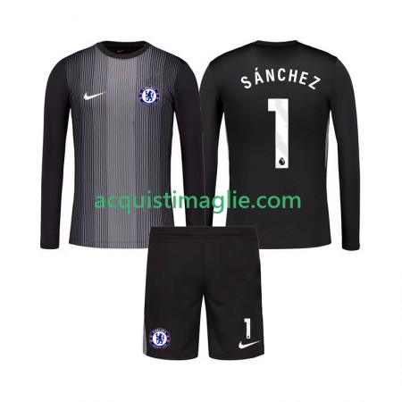 Divisa di Calcio Chelsea Robert Sanchez 1 Portiere Bambino Prima 2025/2026 Manica Lunga